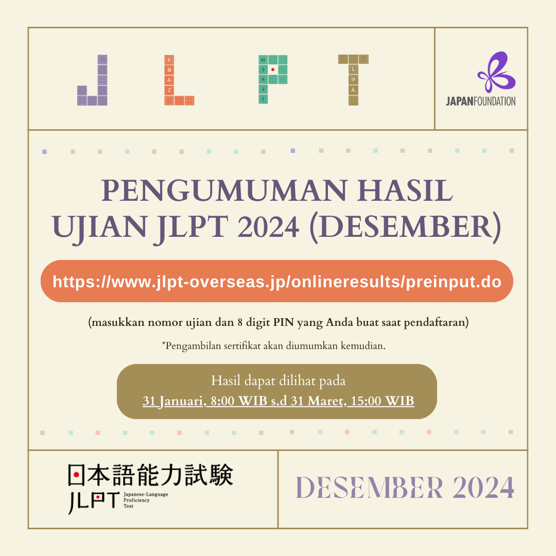 Pengumuman Hasil Ujian JLPT 2024 (Desember)